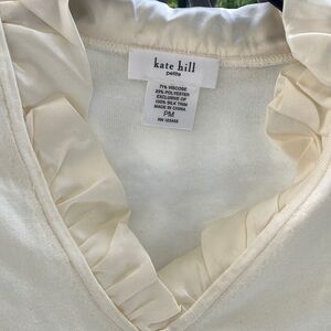 Kate Hill Cream Ruffled Blouse